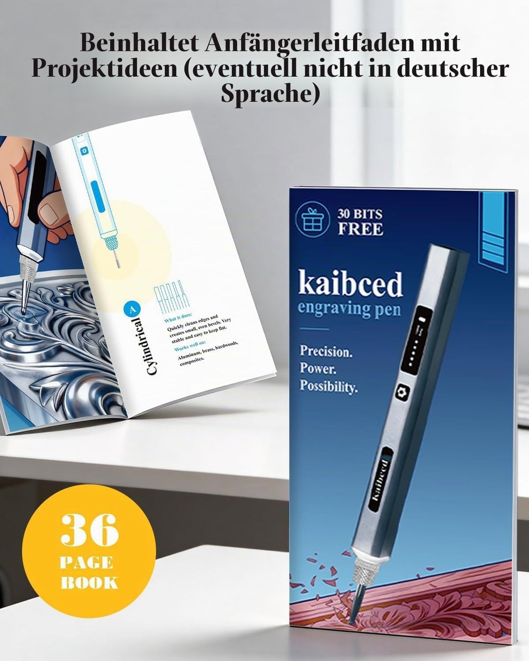 Drahtloses Gravierstift 48 Pcs & LED-Anzeige, 5-Gang für Metall, Holz, Glas, Kunststoff und alle Mat