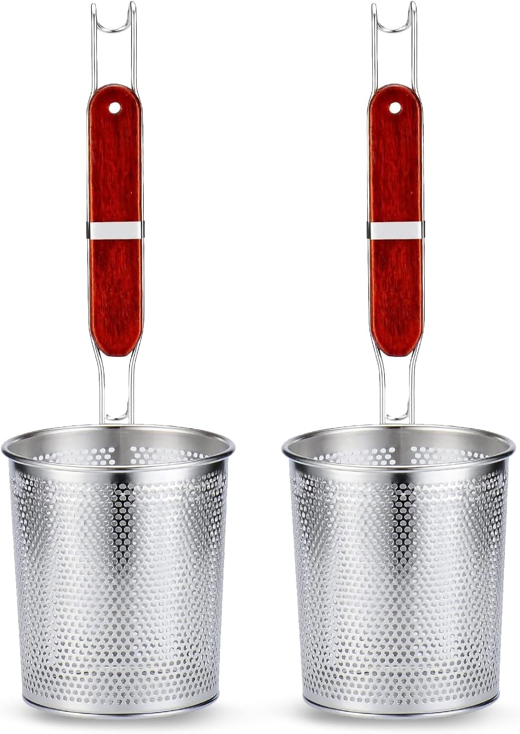 TENTA KITCHEN 2 Stück mikroperforiertes Edelstahl-Nudelsieb mit Griff,Lebensmittel-Teigtaschen-Nudel