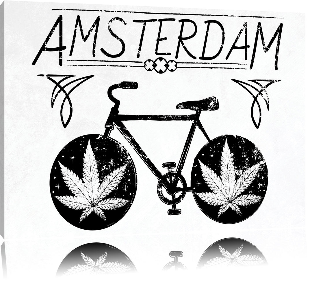 Pixxprint Amsterdam Light Format: 100x70auf Leinwand, XXL riesige Bilder fertig gerahmt mit Keilrahm