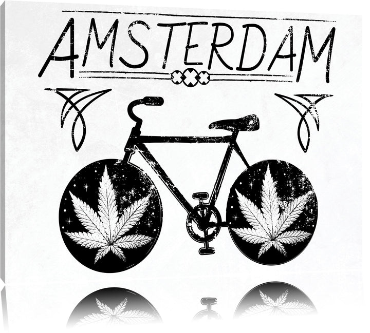 Pixxprint Amsterdam Light Format: 100x70auf Leinwand, XXL riesige Bilder fertig gerahmt mit Keilrahm