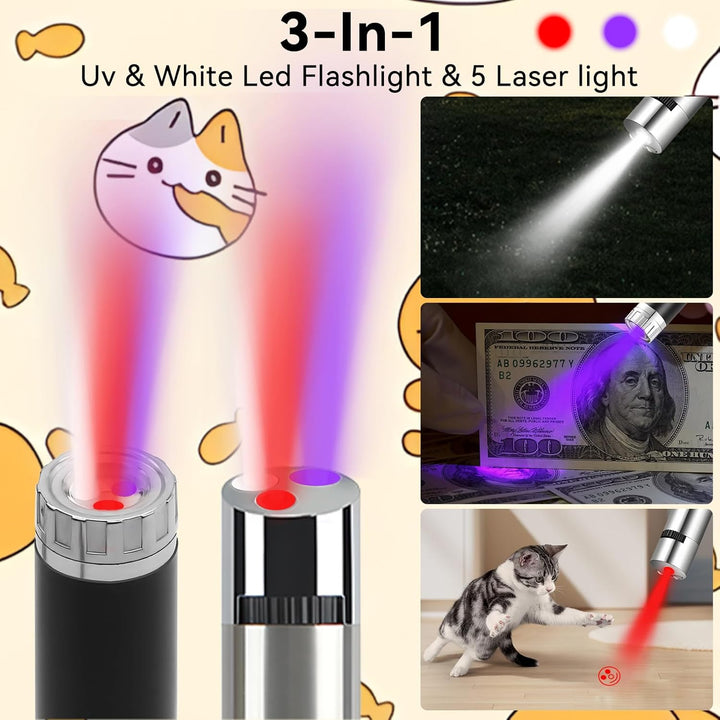 Interaktives Katzenspielzeug Pointer mit LED Lichter LCD Elektrischer USB Wiederaufladbar für Katze