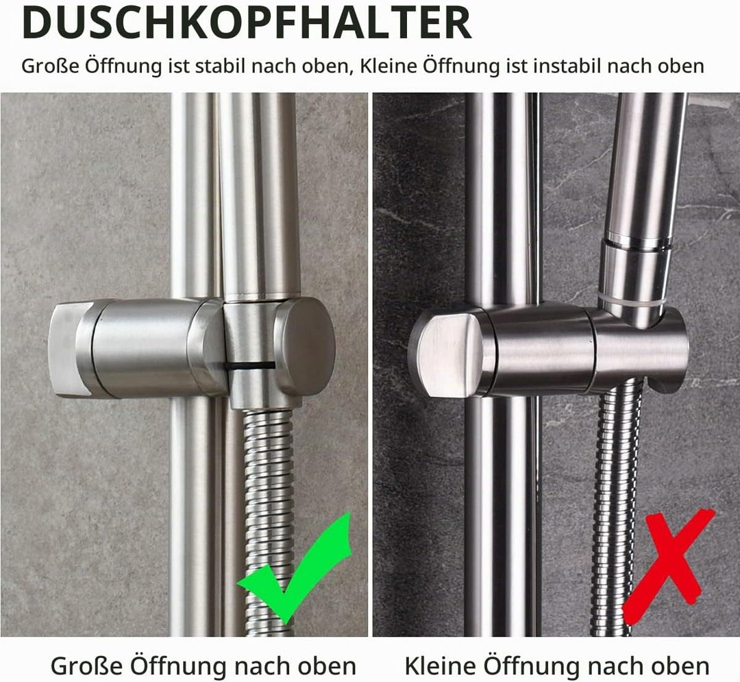 Tecmolog Duschstange Edelstahl Duschstange Variabel Wandstange Dusche Variabel Brausestange 66cm, Ge