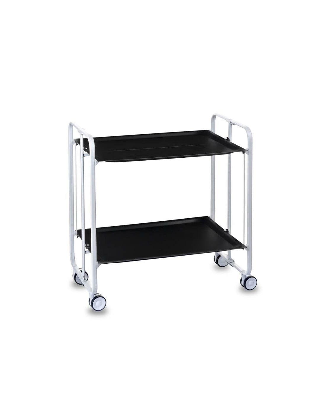 DON HIERRO - Servierwagen weiss, klappbar, 2 Böden. Rollwagen Bauhaus-Schwarz