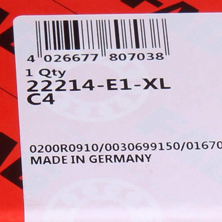 FAG 22214-E1-C4 Pendelrollenlager zylindrische Bohrung, 70x125x31