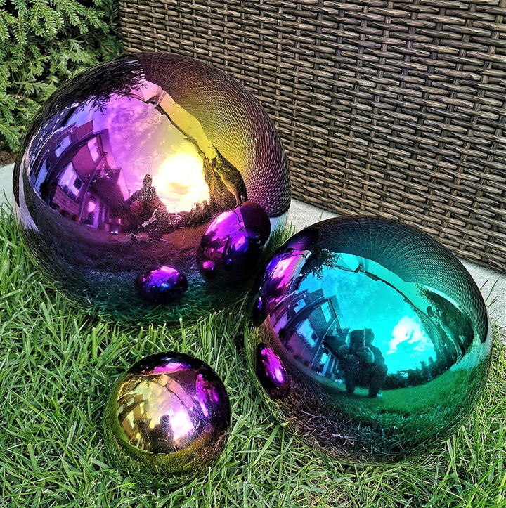 Dekokugel aus Edelstahl 50 cm Edelstahl Rainbow poliert Dekorationskugel Edelstahlkugel