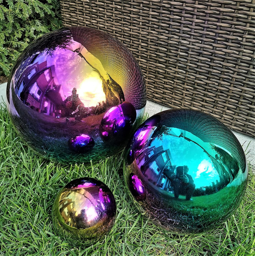 Dekokugel aus Edelstahl 40 cm Edelstahl Rainbow poliert Dekorationskugel Edelstahlkugel