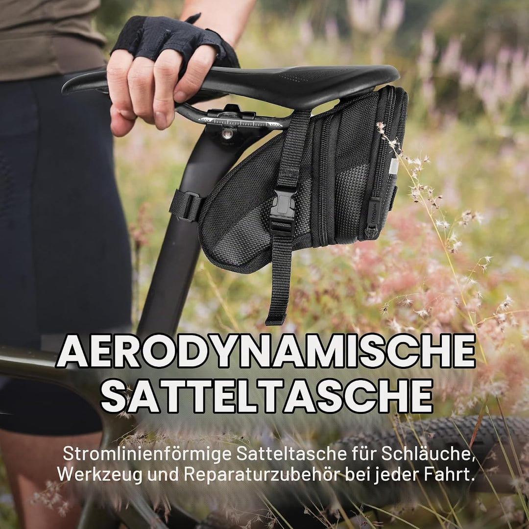 Topeak Satteltasche Mit Befestigungsriemen Aero Wedge Pack 20 x 11 x 12 cm, 1.31 Liter Schwarz, 20 x