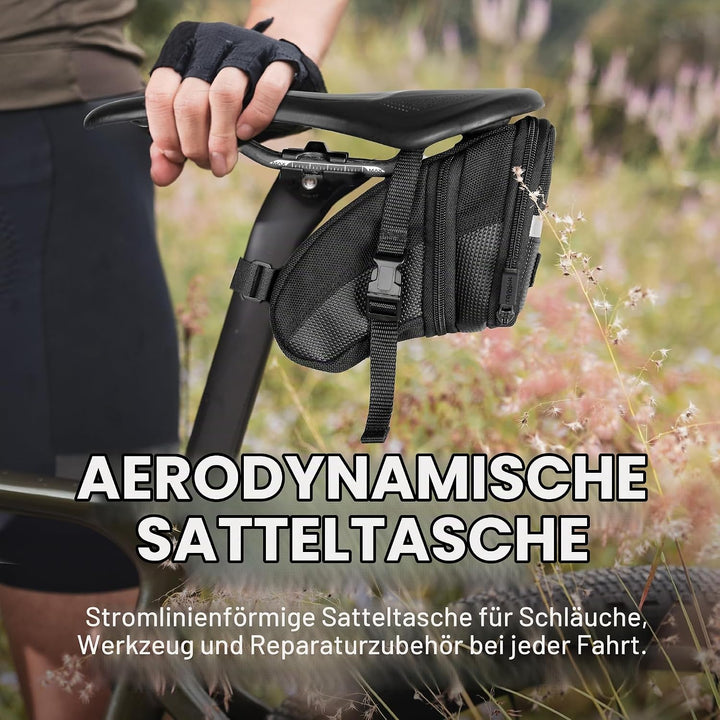 Topeak Satteltasche Mit Befestigungsriemen Aero Wedge Pack 20 x 11 x 12 cm, 1.31 Liter Schwarz, 20 x