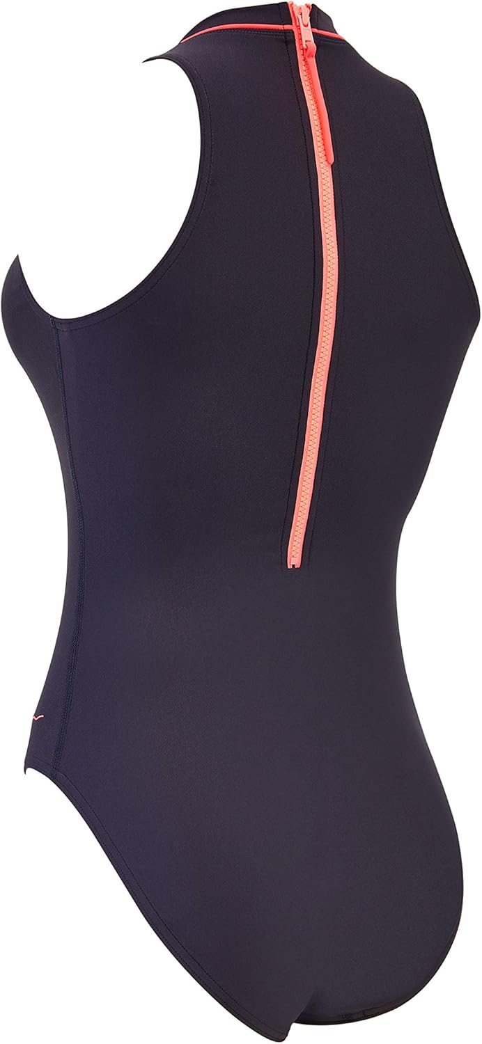 Zoggs Damen Cable Zipped Hi Neck Badeanzug 42 Schwarz, 42 Schwarz