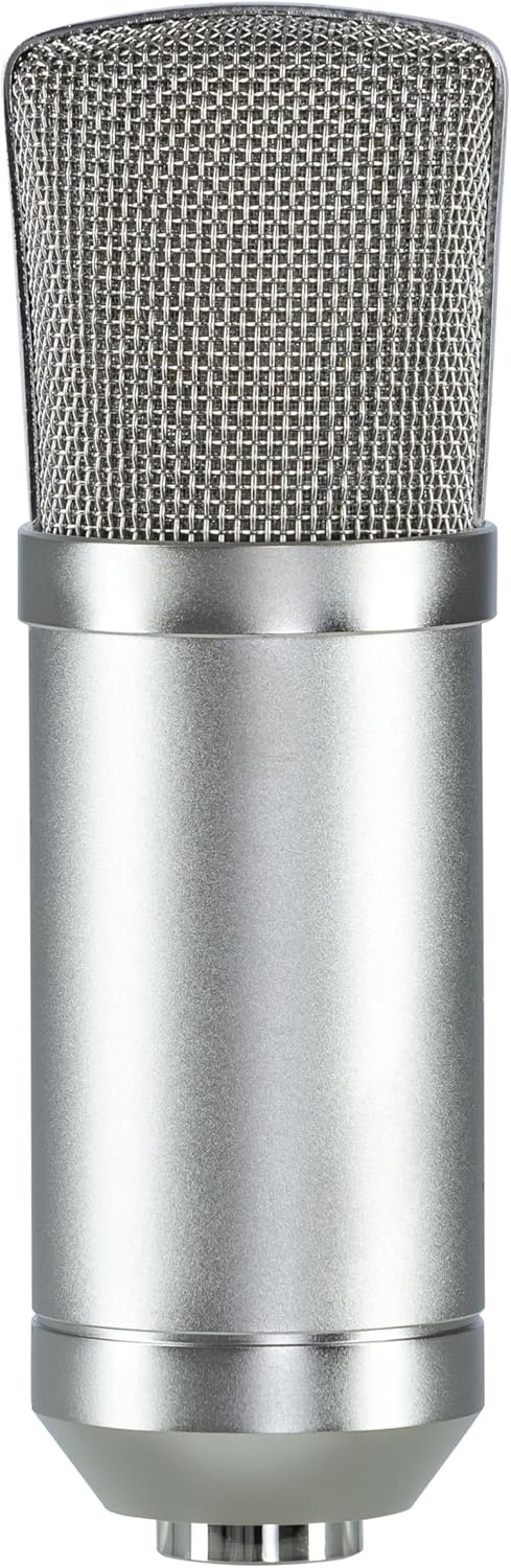 Fame Audio Studio CM1 Grossmembran Kondensatormikrofon, Silber, Elektretkondensator, Nieren-Richtcha