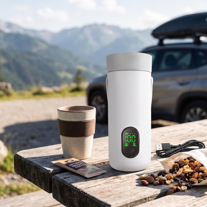 Keenso Reise-Wasserkocher, Edelstahl, Tragbar, 27000 MAh Akku, Schnelles Kochen in 10 Minuten, für C