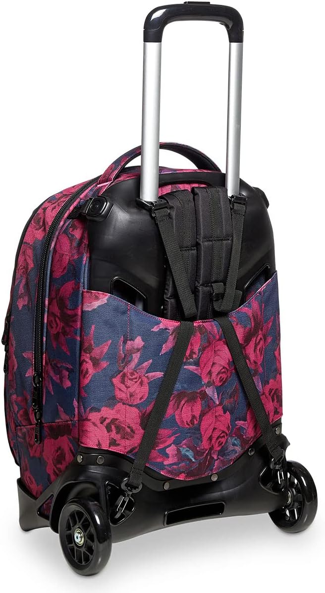 Invicta TROLLEY, Rucksack mit Trolleyfunktion, 3 in 1, Schulranzen mit Rollen, Abnehmbarer Rucksack,
