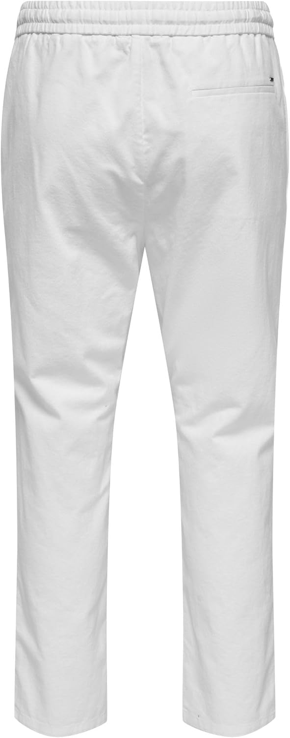 ONLY & SONS Herren Sweatpant ONSLINUS Crop LIN - Tapered Fit - XS S M L XL XXL, Bright White