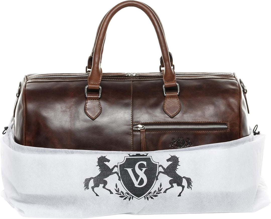 SID & VAIN Weekender Seattle aus Premium Leder I Sporttasche gross für Herren und Damen I Reisetasch