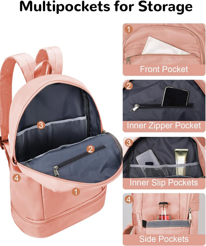 28L Reiserucksack Herren Damen, Schwimmrucksack mit Nasser Taschen, Wasserdichter Sportrucksack mit