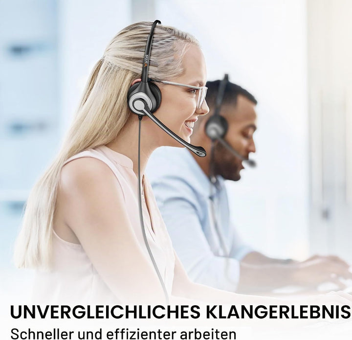 Wantek PC-Headset mit Mikrofon,USB/3,5-mm/Type-c-Anschluss 3 In-1 USB Headset, Kabelgebundene & Raus