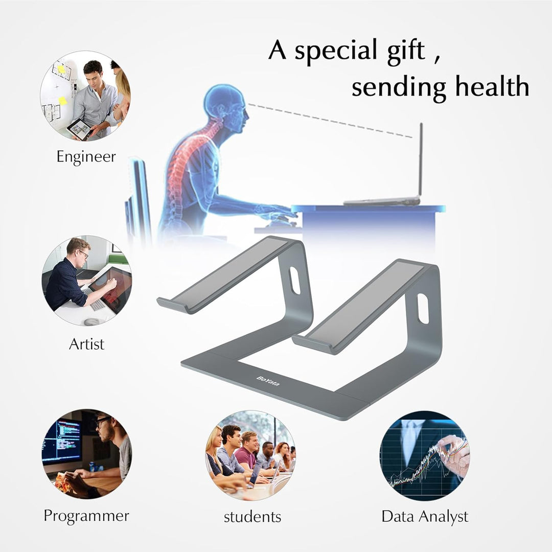 BoYata Laptop Ständer, Ergonomisch Aluminium Notebook Ständer, Tragbarer Belüfteter Laptop Halterung