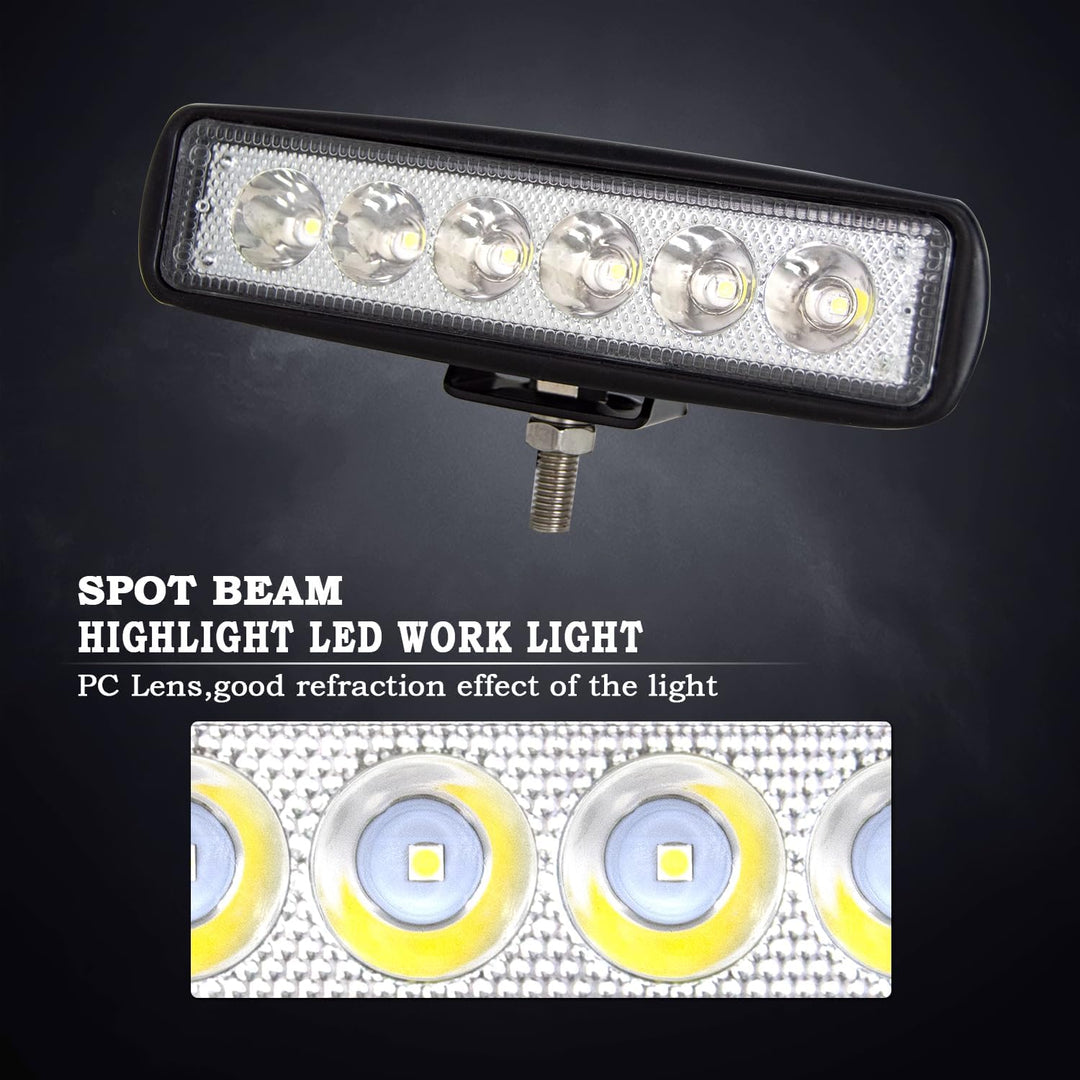 AUXTINGS 4 Stücke 6 Zoll 18W dünn LED Arbeitsscheinwerfer 15 cm Flutlicht Leuchtfleck LED Pods 12V 2