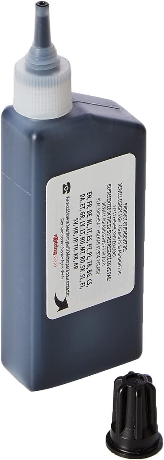 Rotring Isograph 0,20 mm Ersatzfeder + schwarze 23 ml Tintenflasche - Technisches Zeichenset für Prä