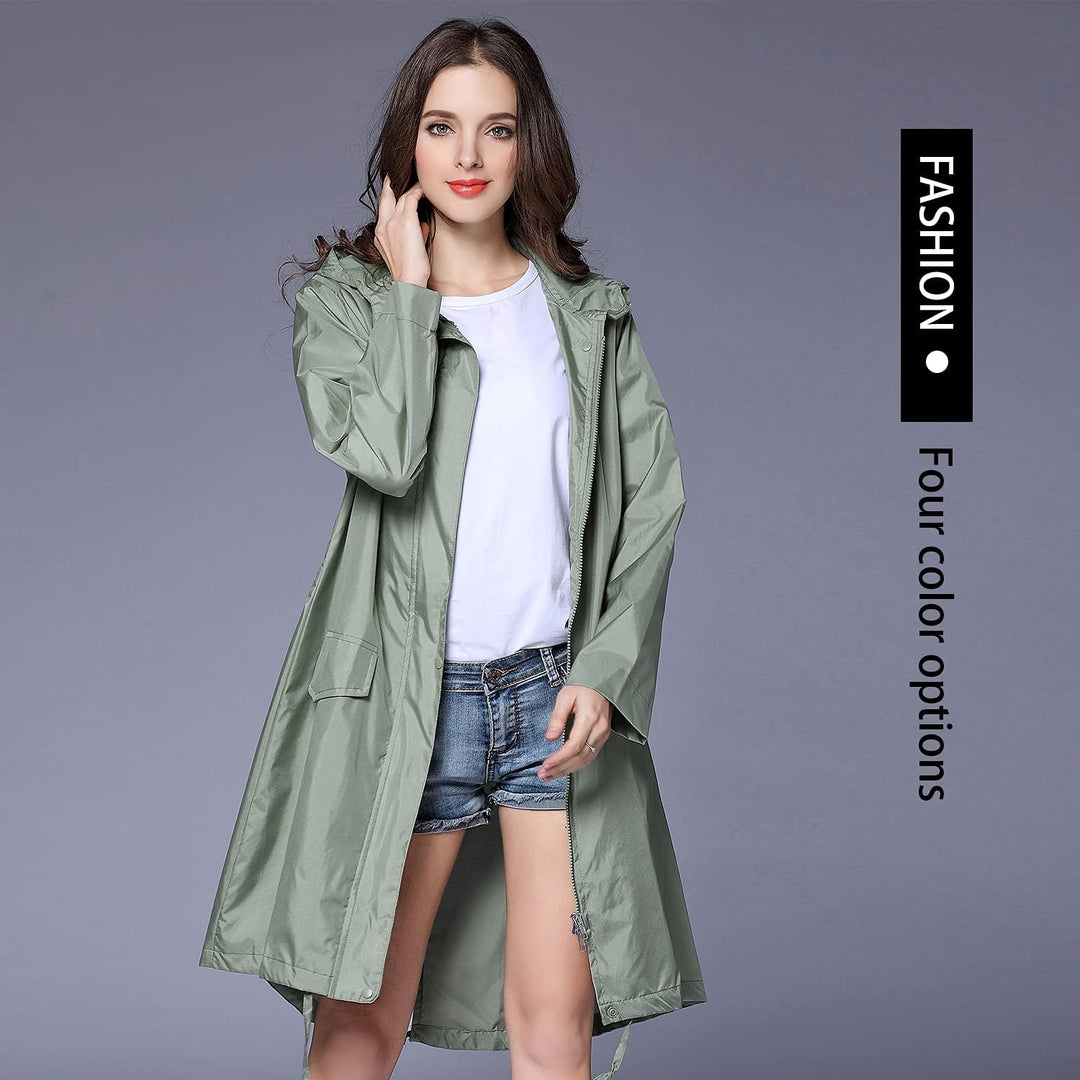 Freiesoldaten Damen Wasserdicht Regenjacke Draussen Winddicht Leicht Poncho Schnelltrocknend Regenma
