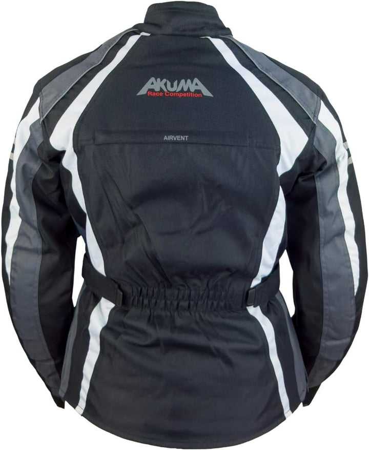 Roleff Racewear Damen Motorradjacke Venedig RO 980, Schwarz/Weiss/Grau, Grösse L