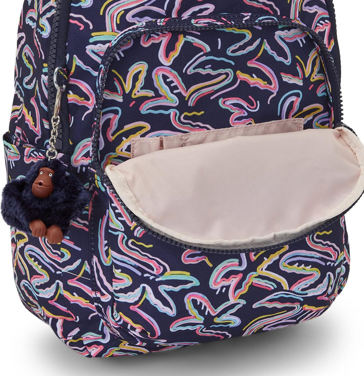 Kipling SEOUL S Kleiner Rucksack mit Laptop-Schutz Palm Fiesta Prt, Palm Fiesta Prt