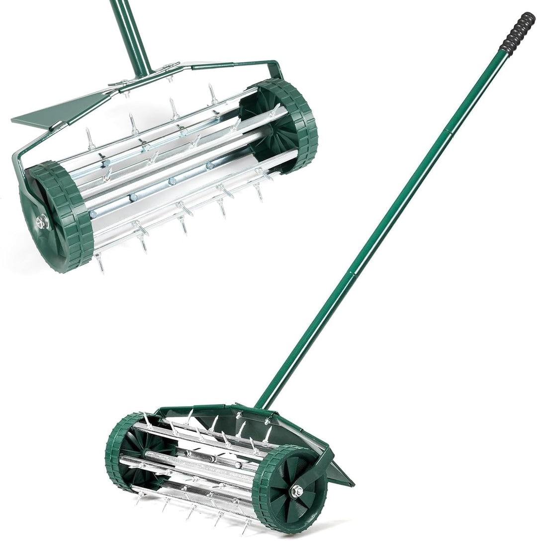RELAX4LIFE Rasenbelüfter, Rasenlüfter aus Metall, Manueller Handvertikutierer Aerifizierer mit Spike