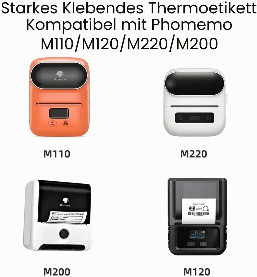 6 Rollen Phomemo M120/M110 Etiketten, 1.18"x 0.78" (30 x 20 mm) Thermoetikettenpapier für Phomemo M1