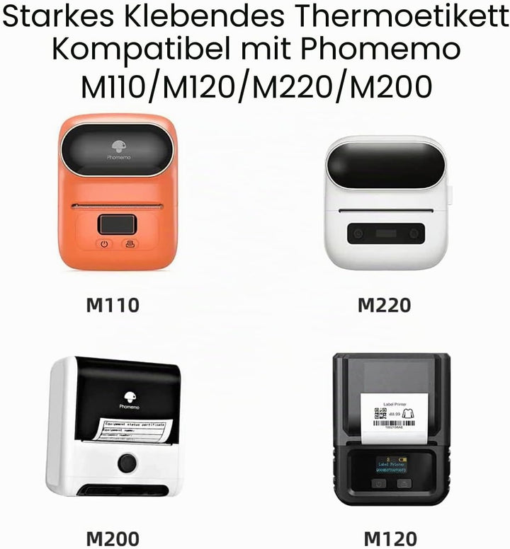 6 Rollen Phomemo M120/M110 Etiketten, 1.18"x 0.78" (30 x 20 mm) Thermoetikettenpapier für Phomemo M1