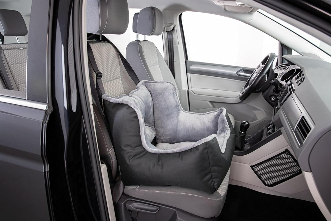 TRIXIE Autositz für Hunde - auch als Reisebettchen - Befestigungsgurte für Fahrzeugsitz - Gurtdurchf