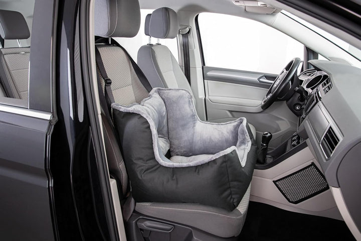 TRIXIE Autositz für Hunde - auch als Reisebettchen - Befestigungsgurte für Fahrzeugsitz - Gurtdurchf