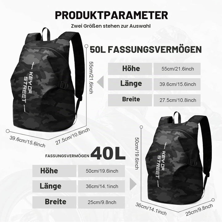Motorradrucksäcke für Herren, wasserdichter Helmrucksack, Motorradzubehör, Laptoptaschen, Reiserucks