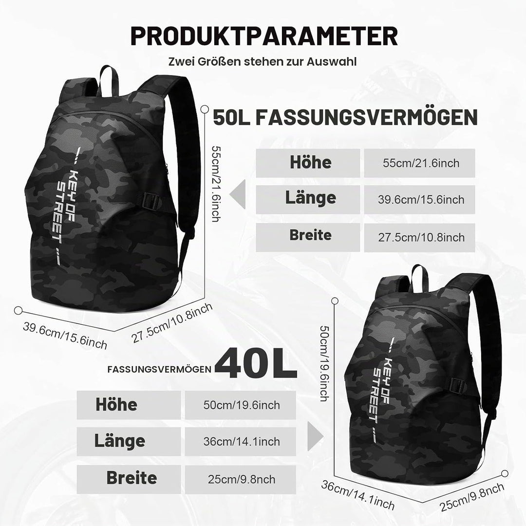 Motorradrucksäcke für Herren, wasserdichter Helmrucksack, Motorradzubehör, Laptoptaschen, Reiserucks