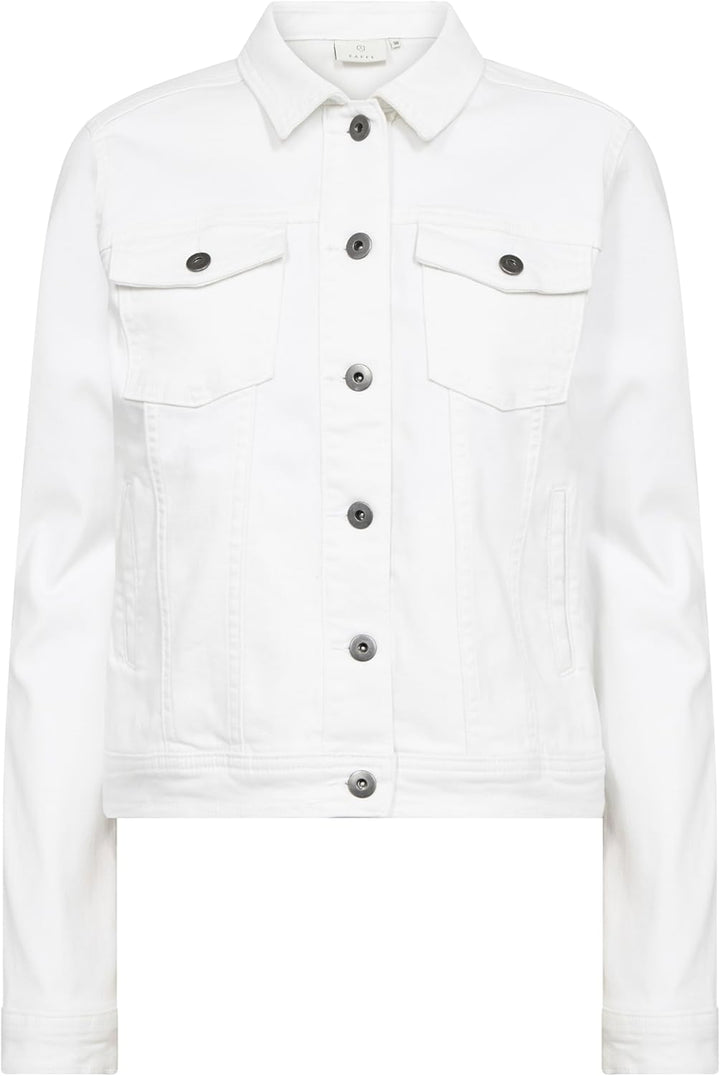 KAFFE Jacke KAzelina Damen Jeansjacke Leichte Denim Übergangs Jacke 34 Chalk, 34 Chalk