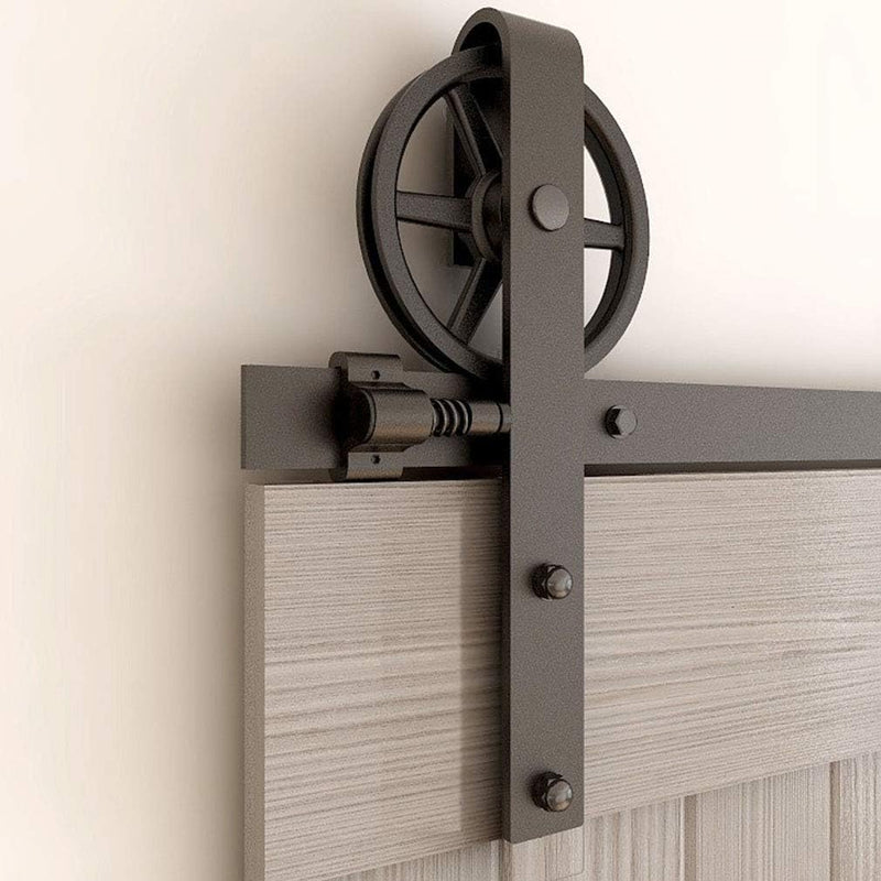 CCJH 183CM (6FT) Schiebetürbeschlag Set Schiebetürsystem Laufschiene für Schiebetür Hängeschiene für