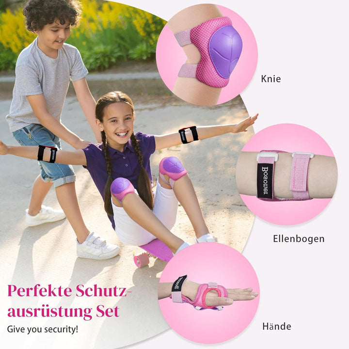 Knieschoner Kinder Schoner Inliner Protektoren: [6er Set] Schützer Inline Skates Kinder Knieschützer