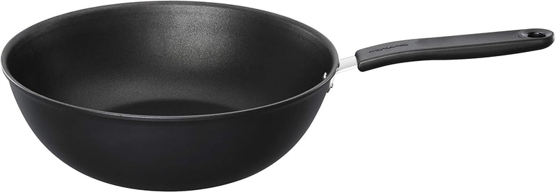 Fiskars Wok, Ø 28 cm, Für alle Kochfelder geeignet, Aluminium, Functional Form, Schwarz, 1027705, Wo