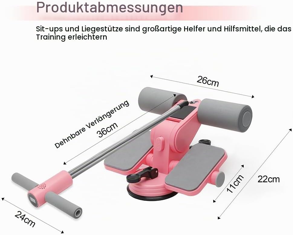 RANJIMA Tragbare Sit Up Bar, Bauchtrainer für Zuhause, Selbstsaugung Sit Up Trainingsgeräte Bodybuil