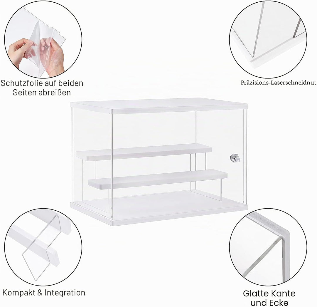 LileZbox Acryl-Display-Feld, Transparentes Display-Feld mit Anzeigeständer(31.5x18x21.8 cm 12.5 X 7
