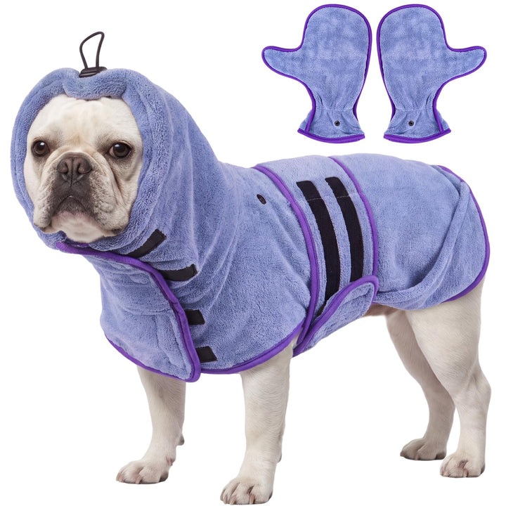 CITÉTOILE Hundebademantel mit Pfotenschutz für Pool &amp; Regen Blau S Blau Grösse: S, Brustumfang: 35CM