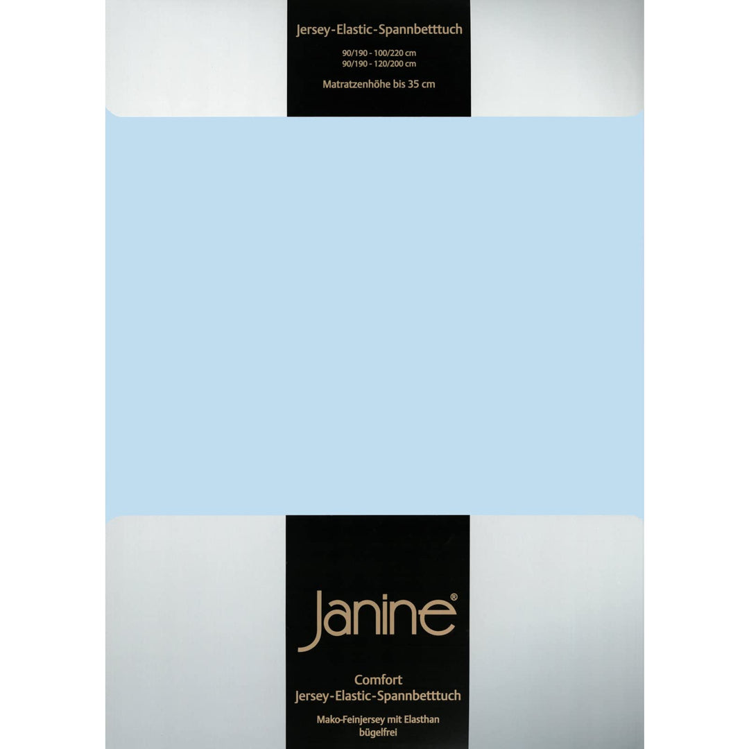 Janine Spannbettlaken Elastic 5002, Gr. 100x200 cm, Fb. 12 hellblau, Elastic-Jersey