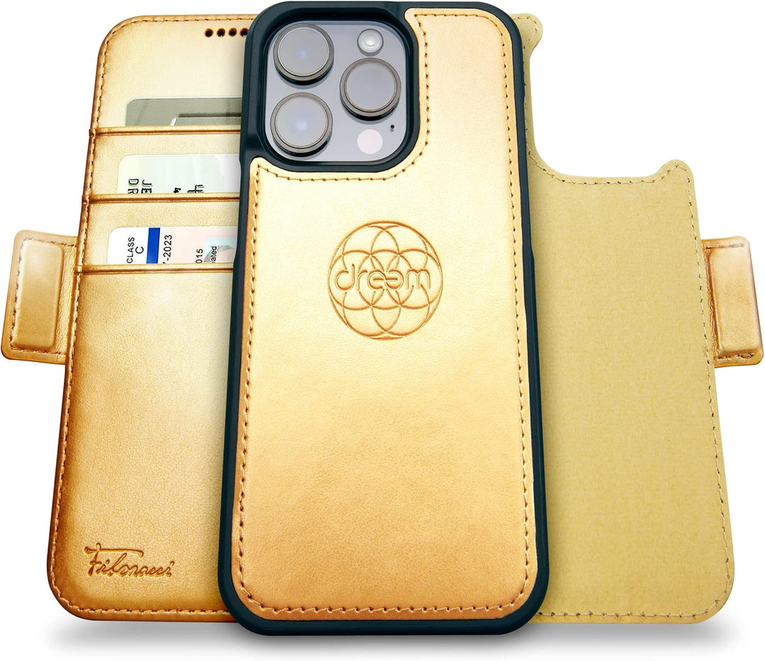 Dreem Fibonacci iPhone 14 Pro Max Brieftaschen-Etui / 2-in-1 stossfestes Etui und abnehmbares Folio