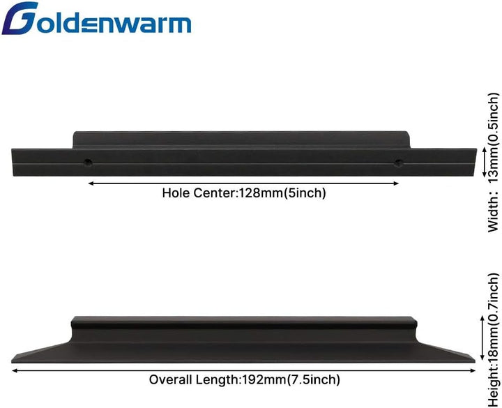 goldenwarm 10 Stück Möbelgriffe 128mm Schrankgriffe Edelstahl Küchengriffe Schwarz Türgriffe Küche G