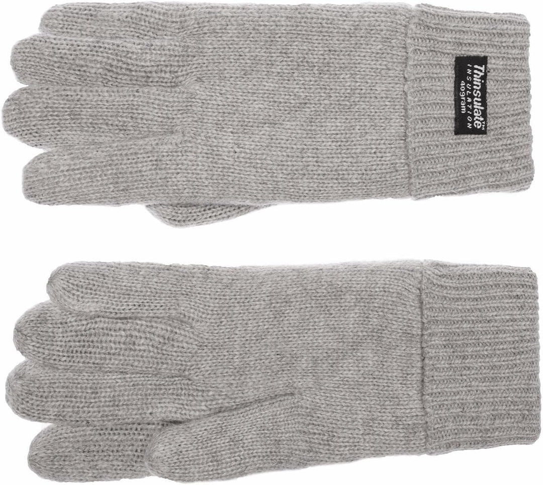 EEM Damen Strickhandschuhe, weiche Wolle, Thinsulate Thermofutter, Grau Melange