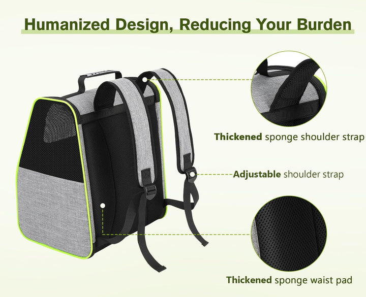 pecute Katzenrucksack Haustier Rucksack mit Netzfenster, Tragbare und Faltbare Katzentasche, Atmungs