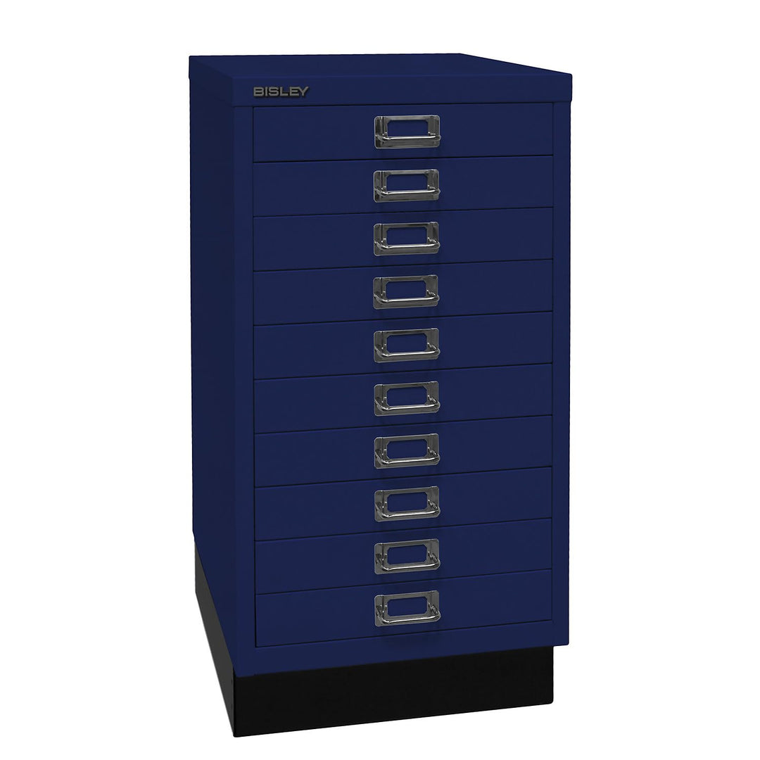 BISLEY MultiDrawer, 29er Serie mit Sockel, DIN A3, 10 Schubladen, Metall, 639 Oxfordblau, 43.2 x 34.