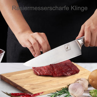 imarku Messerblock mit Messer, 14-TLG hochwertige Küchenmesser, scharfes japanisches Messerset mit H