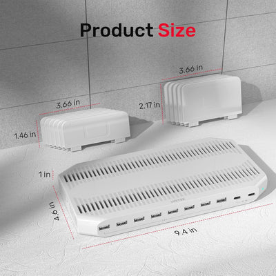 Unitek USB C Ladestation, 120 W, 10 Ports, Typ C, für mehrere Geräte, iPhone, Smartphones, Tablets,
