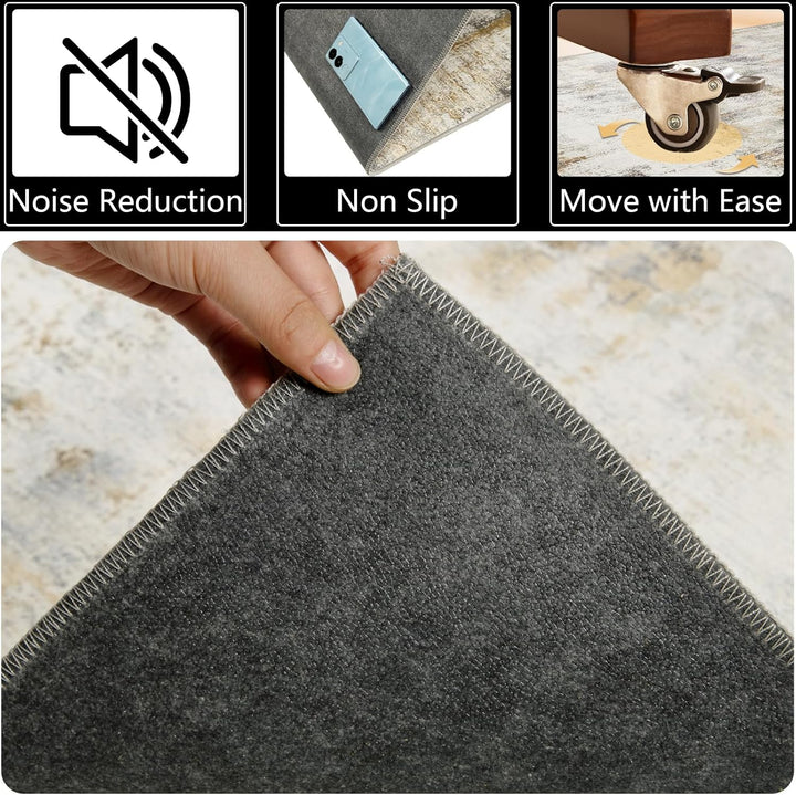 Famibay Bodenschutzmatte Bürostuhl 90x120cm Home Bürostuhl Unterlage Beige Braun Kratzfest Schreibti