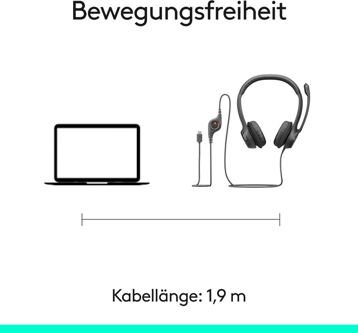 Logitech H390 kabelgebundenes Headset für PC/Notebook, Stereo-Kopfhörer mit Mikrofon mit Geräuschunt